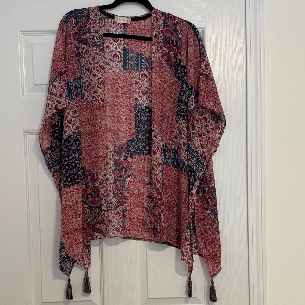 Bohemian Patchwork Kimono with Tassels